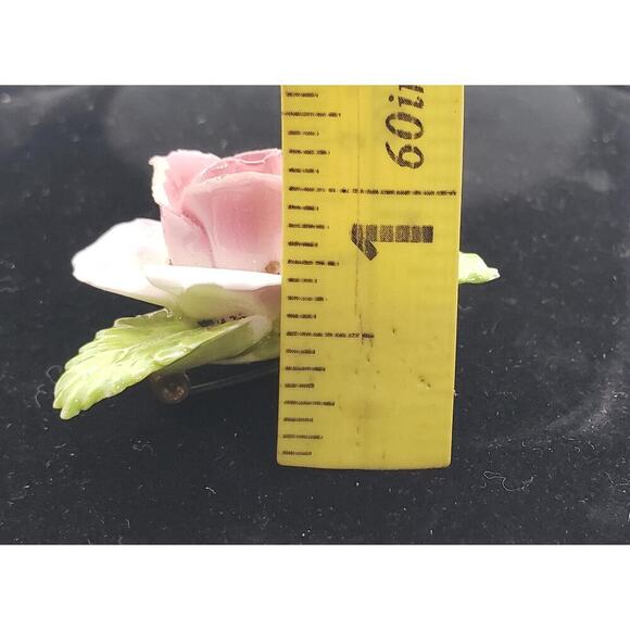 Vintage English Bone China Pink Rose Flower Brooch Pin Handmade Porcelain 3d - Picture 4 of 9